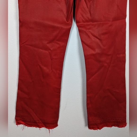 Bridget Cropped High-Rise Instasculpt Bootcut Red Jeans Size 31 - Picture 12 of 16